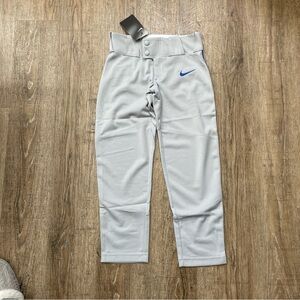 Nike Boys Vapor Select Full Length Piped Baseball Pants Grey Blue XS BQ6426-050